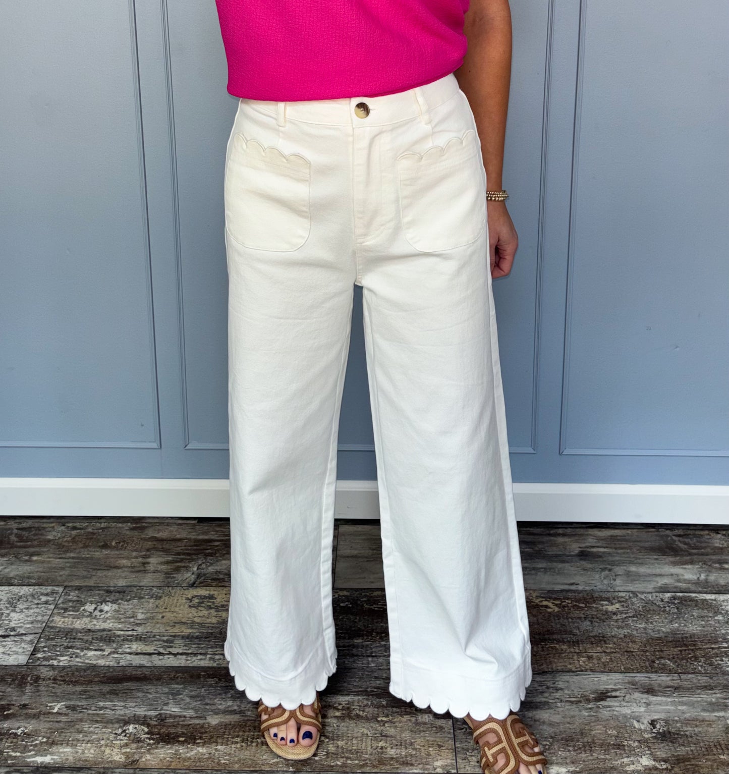 Serene Scallop Wide Leg Pants