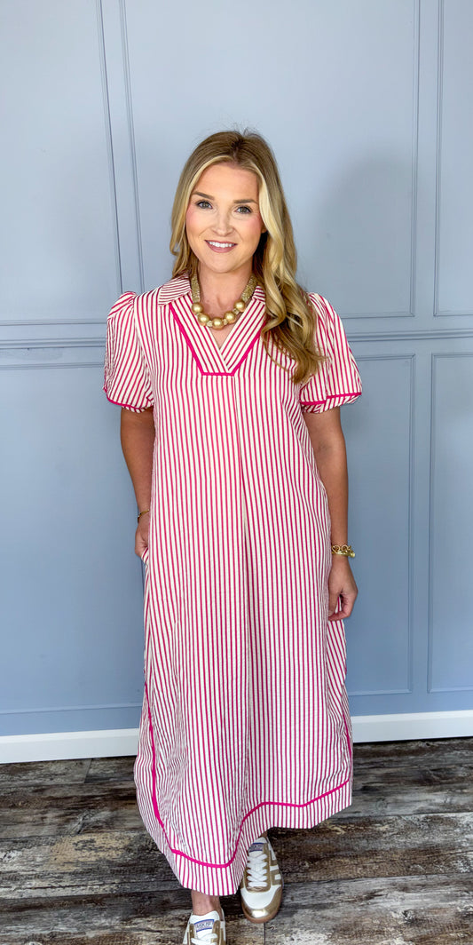 Seaside Stroll Dress - Pink