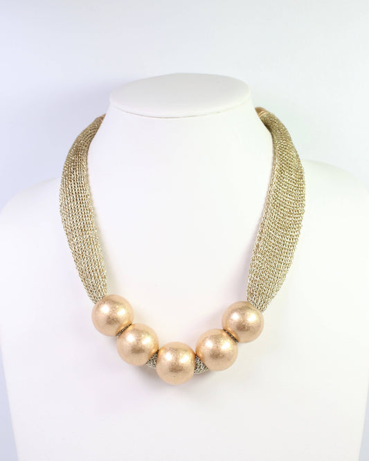 Caroline Hill | Manistee  Statement Necklace Worn Gold