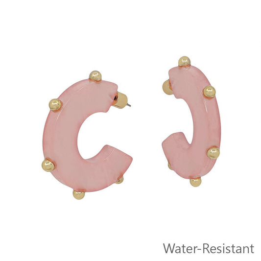Pink Acrylic Hoop Earrings