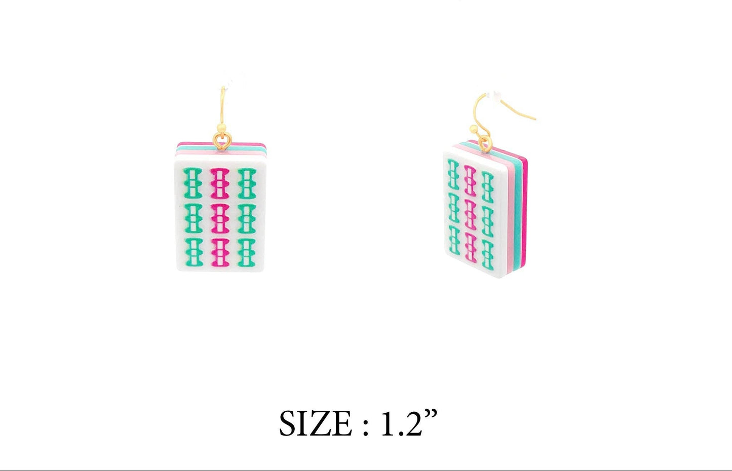 Mahjong Tile Acrylic Earrings