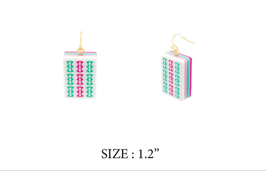Mahjong Tile Acrylic Earrings