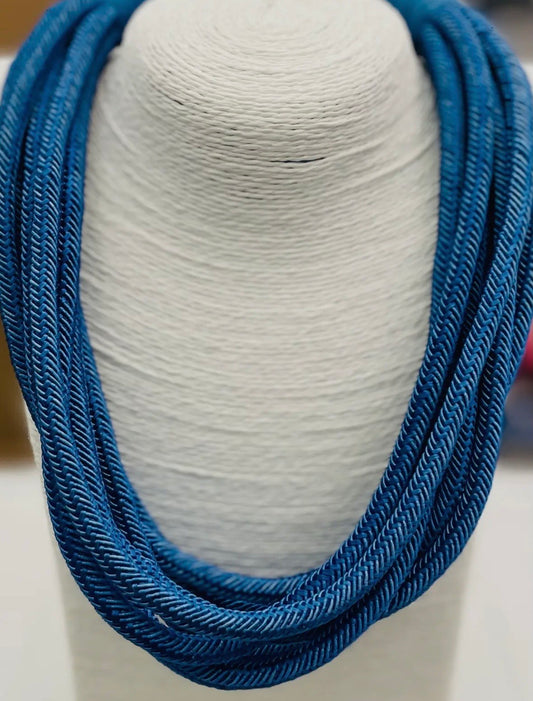 Slub 8-strand Necklace - Cobalt Blue
