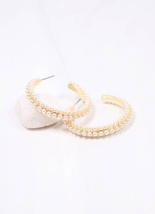 Caroline Hill | Pearl Hoop Earrings