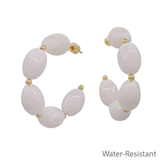 Pink Oval Acrylic Earrings